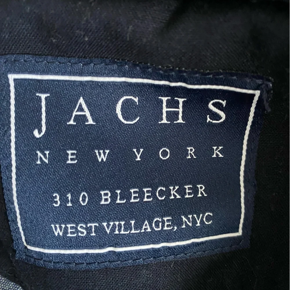 Jachs, Navy Blue Cotton Plaid Two Button Sports Coat